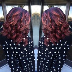 Violet Copper Balayage, Hair Color Ideas For Fall Winter, Fun Fall Hair Colors, Violet Hair Color, Red Violet Hair Color, Balayage Red, Red Violet Hair, Copper Fall, Color Balayage