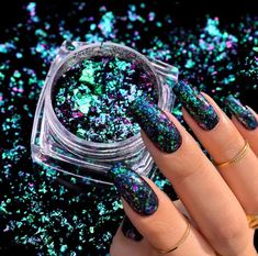 Nail Flakes, Holographic Glitter Nails, Chameleon Nails, Nail Sequins, Glitter Flake, Glitter Powder, Holographic Nails, Holographic Glitter