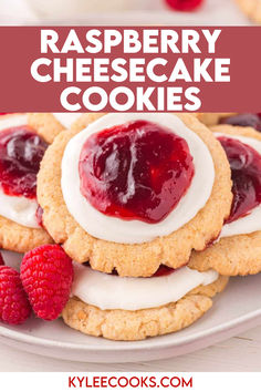 AN image of Raspberry Cheesecake Cookies on a plate Subway Raspberry Cheesecake Cookies, Raspberry Drizzle, Gooey Desserts, Raspberry Cookie, Raspberry Cheesecake Cookies, Cheesecake Frosting, Soft Cookie Recipe, Infused Sugar, Baked Breads