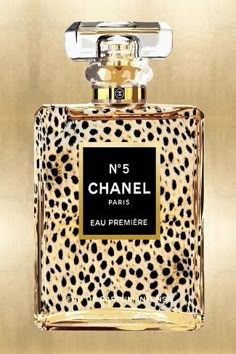 a bottle of chanel leopard print perfume