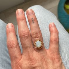 14k Gold Opal Ring Size 6 Engagement Ring Opal, 14k Gold Opal Ring, Gold Opal Ring, Opal Ring Gold, 5 Rings, Ring Color, Opal Ring, Opal Rings, Womens Jewelry Rings