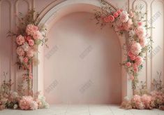 Pink Arch Wall Floral Decor Backdrop - Gatsby Backdrop Floral Decor Backdrop, Decor Backdrop, Selfie Wall, Background Studio, Wall Flowers, Arch Wall, Pregnant Wedding, Studio Props, Birthday Cake Smash