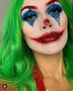 Spooky Makeup, Holloween Makeup, Joker Makeup, Halloween Makeup Diy, Halloween Coustumes, Clever Halloween Costumes, Cool Halloween Makeup, Face Art Makeup, Amazing Halloween Makeup