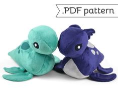 two stuffed animals sitting next to each other on a white background with the text pdf pattern