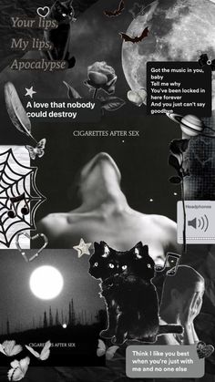 black and white collage with various images