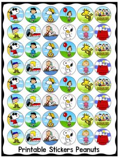 printable stickers for children's peanuts