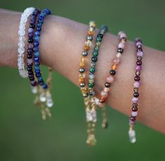 Crystal Bead Bracelet, Tiny Buddha, Bracelet Rainbow, Small Bracelets, Chakra Jewelry, Mala Bracelet, Crystal Beads Bracelet, Chakra Bracelet, Chakra Crystals