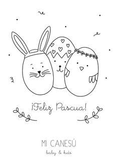 an easter card with two bunnies and the words feliy paraca on it