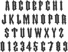 the letters and numbers are made up of black gothic type, with different font styles