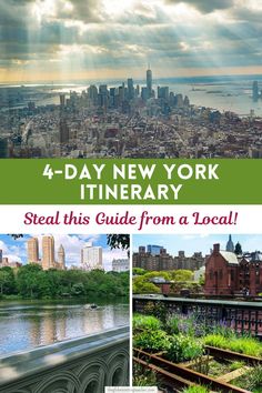 the new york itinerary is featured in this postcard for an upcoming trip