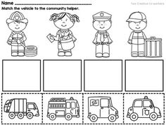 printable worksheet for children with pictures of vehicles