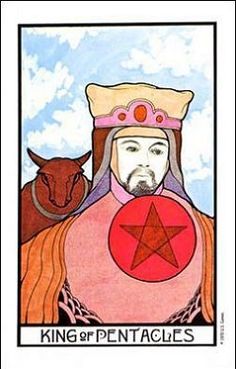 the king of pentacles is depicted in this tarot card