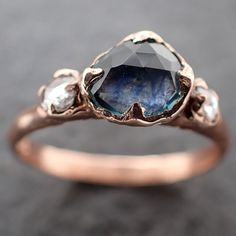 Montana Blue Sapphire, Gemstone Engagement Ring, Ringe Gold, 14k Rose Gold Ring, Gemstone Engagement, Wax Casting, Minerals And Gemstones, Lost Wax, Ring Gemstone