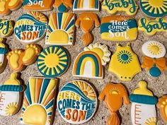 some cookies that are decorated to look like the simpsons characters