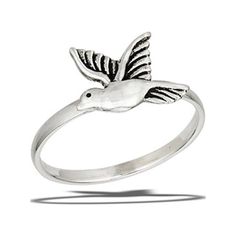 Flying Dove Peace Bird Animal Freedom Ring .925 Sterling Silver Band Jewelry Female Male Size 8 All our silver jewelry is crafted from .925 silver also commonly referred to as sterling silver. Sterling silver is the standard for beautiful high-quality silver jewelry and can not be replicated by lower priced silver plated jewelry. It is 92.5% pure silver, mixed with alloys to add strength and durability to stand the test of time. We promise superior service which includes fast shipping, great com Dove Peace, Flying Dove, Peace Bird, Bird Rings, Female Male, Band Jewelry, Silver Plated Jewelry, Metal Material, Sterling Silver Bands