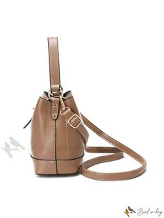 Bird in Bag - Leather Bucket Bag with Twill Accents Formal Handheld Brown Bucket Bag, Formal Handheld Bucket Bag With Adjustable Strap, Brown Bucket-shaped Formal Bag, Formal Bucket Shoulder Bag With Zipper Closure, Brown Formal Bucket-shaped Bag, Formal Brown Bucket-shaped Bag, Trendy Brown Bucket Bag For Formal Occasions, Leather Bucket Bag, Leather Bucket