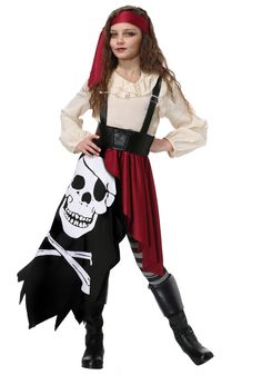 Girls Pirate Flag Gypsy  L >>>  Learn more evaluations of the product by  going to the link on the photo. (This is an affiliate link). #childrencostumes Boys Pirate Costume, Pirate Costume Kids, Pirate Girl Costume, Pirate Costume Diy, Pirate Costumes, Girl Pirates, Costume For Girls, Pirate Halloween Costumes, Pirate Outfit