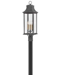 Hinkley - 2931DZ-LL - LED Outdoor Lantern - Adair - Aged Zinc Wall Mount Lantern, Outdoor Post Light, Coach Lights, Candle Sleeves, Lantern Post, Hinkley Lighting, Filament Bulb, Outdoor Post Lights, Candelabra Bulbs