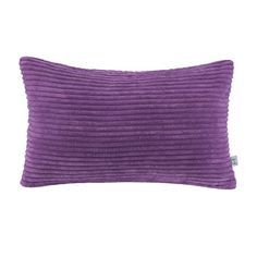 a purple corded pillow on a white background