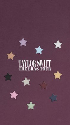 taylor swift's album cover for the eras tour, featuring stars on purple paper