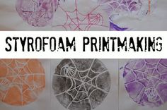 four different types of printmaking with the words styrofoam printing