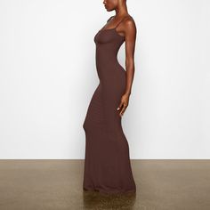 Soft Lounge Long Slip Dress - Cocoa | SKIMS Soft Lounge Long Slip Dress, Comfy Lounge Wear, Long Slip Dress, Long Slip, Soft Dress, Modern Fashion, Designer Wear, Trend Setter, Trendy Outfits