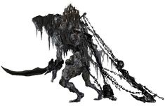 an image of a monster with chains attached to it's body