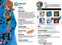 Wolf Profile, Monster High Howleen, Hedgehog Pet