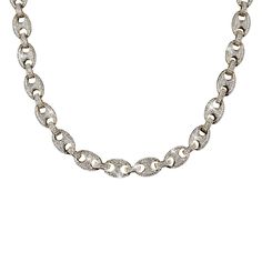 Daniel Steiger Mariner Crystal Ice Necklace Ice Necklace, Crystal Ice, Chain Diamond, Jewelry Wardrobe, Stunning Necklace, Sparkling Crystal, Edge Design, Plate Sets, Base Metal