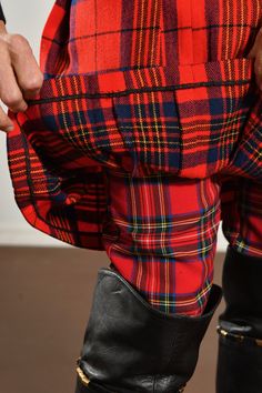 Red Scottish Style Fitted Bottoms, Red Tartan Fitted Bottoms, Red Knee-length Winter Bottoms, Red Knee-length Bottoms For Winter, Tuxedo Jumpsuit, Victorian Blouse, Tartan Skirt, Sequin Blouse, Pendleton Wool