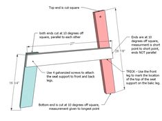 a diagram showing how to build a bench with measurements and instructions for the top end