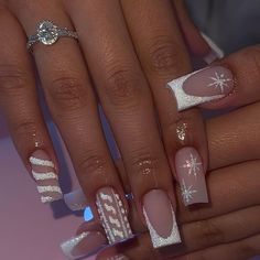 Ongles Bling Bling, Unghie Sfumate, Candy Cane Nails, Christmas Gel Nails