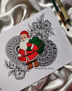 a coloring book with a santa clause on it