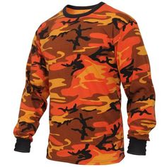 Tiger Stripe Camouflage, Survival Clothing, Camouflage T Shirts, Orange Camo, Camo Patterns, Camo Tee, Military Camouflage, Woodland Camo, White Camo