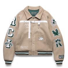 Reese Cooper Outerwear RESEARCH DIVISION WOOL VARSITY JACKET Working In Fashion, Reese Cooper, Chenille Patches, Tonal Embroidery, Classic Americana, Chest Strap, Street Style Outfits Men, Cooper S, Patches Jacket