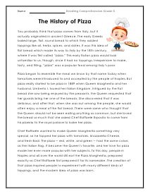 the history of pizza is shown in this page, which shows an image of a child with