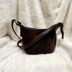 Excellent Condition, Gently Preloved! Soft Mahogany Tone Suede And Full Grain Leather Trim, No Odors Or Makeup Corners, Trim, And Edges All Free Of Any Wearthrough Or Fraying. This Bag Is An Elegant Addition To Your Closet. Buy With Confidence. I Ship Within 24 Hours. 8 X 7 X 4" , Strap Drop Max Approx 23" Inv A19 Classic Bucket Bag With Brass Hardware, Vintage Coach Bags With Leather Handles, Classic Coach Bags With Brass Hardware, Coach Bags With Brass Hardware For Everyday Use, Suede Bag, Leather Trim, Full Grain Leather, Coach Bags, Leather Trims