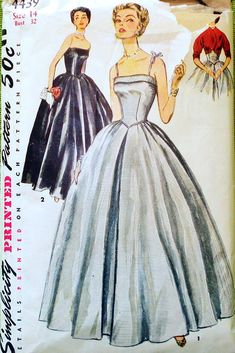 a woman's dress pattern from the 1950's