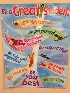 a poster with the words be a great student