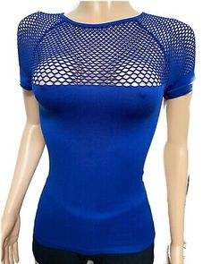 Blue Y2K style net stretch t-shirt seamless punk top gothiccore one size Fairy  | eBay Gothic Stretch Tops For Club, Alternative Stretch Top For Club, Alternative Stretch Tops For Clubbing, Stretch Punk Club Tops, Punk Stretch Tops For Club, Stretch Punk Style Club Tops, Stretch Punk Tops For Club, Stretch Mesh Top With Hollow Out Detail, Stretch Mesh Top With Hollow Out For Party