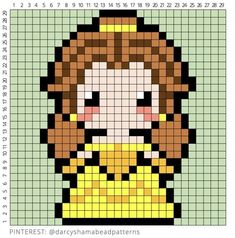 a cross stitch pattern with a woman's face