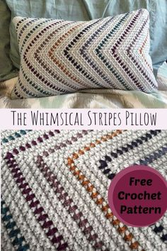 the whimsical stripes pillow free crochet pattern