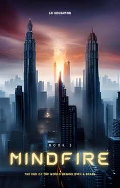 the poster for the upcoming movie, mindfire is shown in front of a cityscape