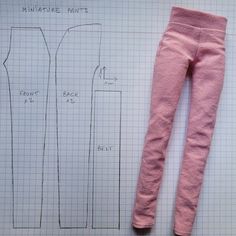 a doll's sewing pattern for a top and pants with the bottom part cut out