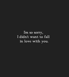 the words i'm so sorry, i didn't want to fall in love with you