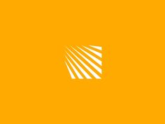 an orange background with white lines in the center and a yellow square on the bottom