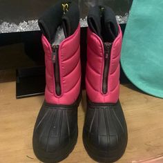 Ralph Lauren Girl Winter Boots Nwot No Pink Closed Toe Boots For Winter, Pink Closed Toe Winter Boots, Casual Pink Boots For School, Winter Riding Knee-high Boots With Round Toe, Pink Winter Boots For School, Winter Pink Waterproof Boots, Casual Pink Insulated Boots, Ralph Lauren Girl, Pink Insulated Outdoor Boots