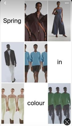 several images of different types of clothes and clothing on the same page, with words describing what to wear