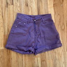 Brand New, Never Worn. Slightly Small On 5’6”, 125lb Woman. From Cosmique Studio. Size Medium. Denim. Purple Shorts, Color Purple, Size Medium, Womens Shorts, Brand New, Purple, Women Shopping, Color