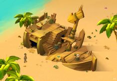 ArtStation - Pirate inn , Maxim Yaschuk Beach Props, Fishing Town, Props Concept, Kings Game